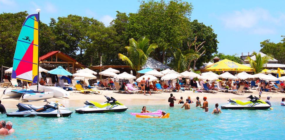 Shore excursions available with St.Kitts Water Sports at Reggae Beach Bar